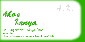 akos kanya business card